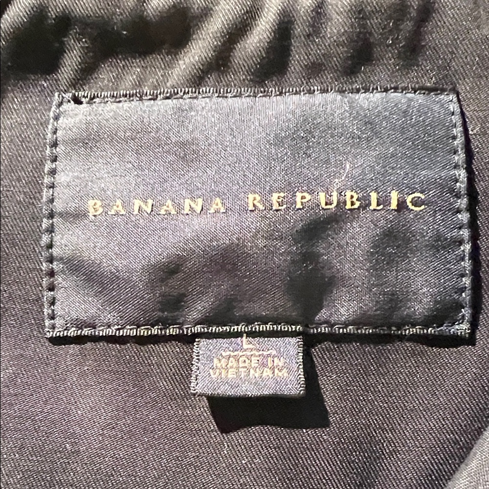 Banana Republic Men's Bomber-Style Water-Resistant Windbreaker - Black - Large - Picture 2 of 8